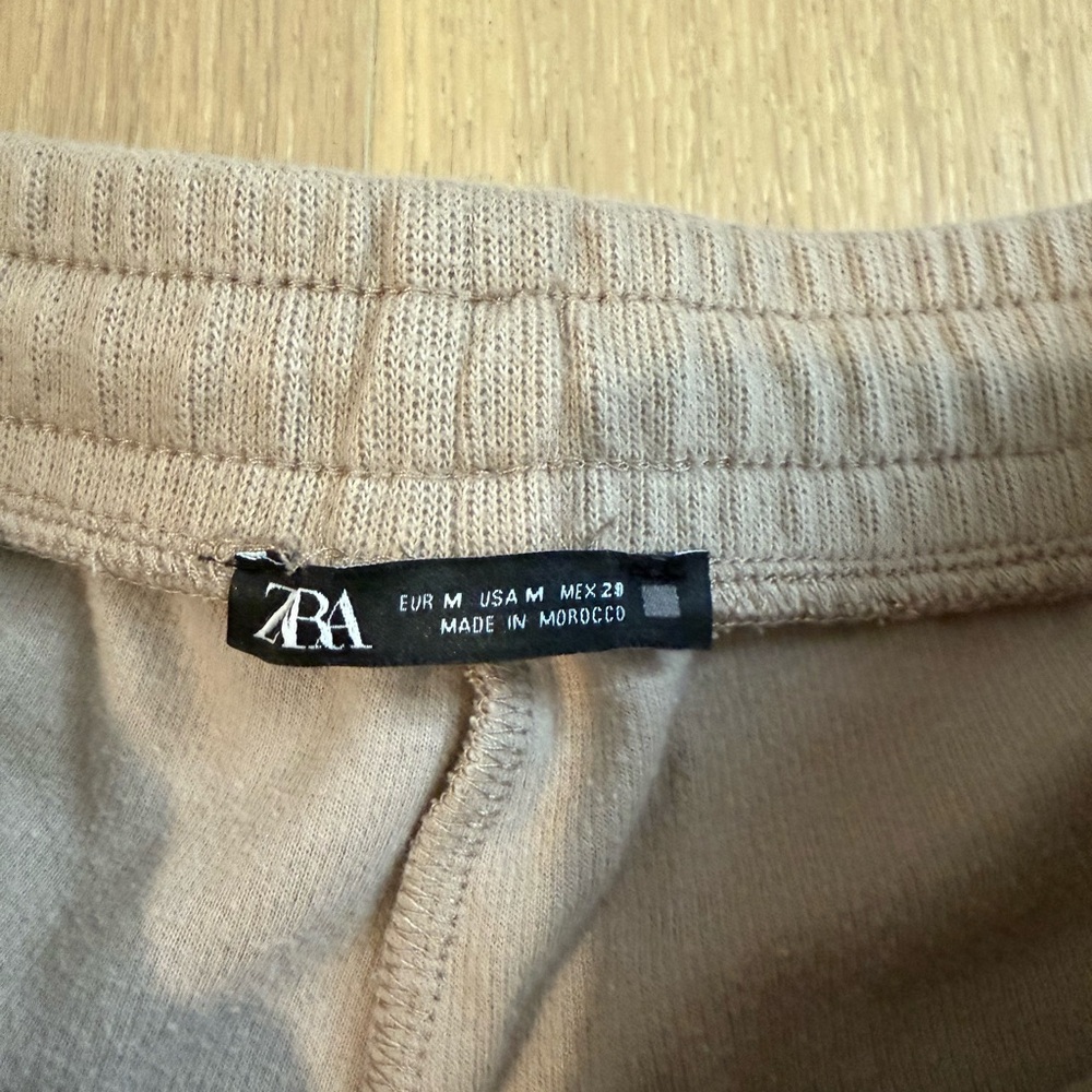 Zara Tan Ribbed Lounge Pants - Picture 2 of 2